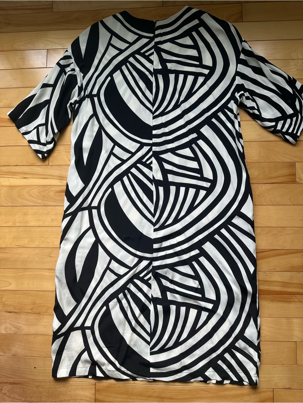 Marimekko Ester Pikku Graphic Shift Dress with pockets - Black & White Size 38 - Picture 2 of 6